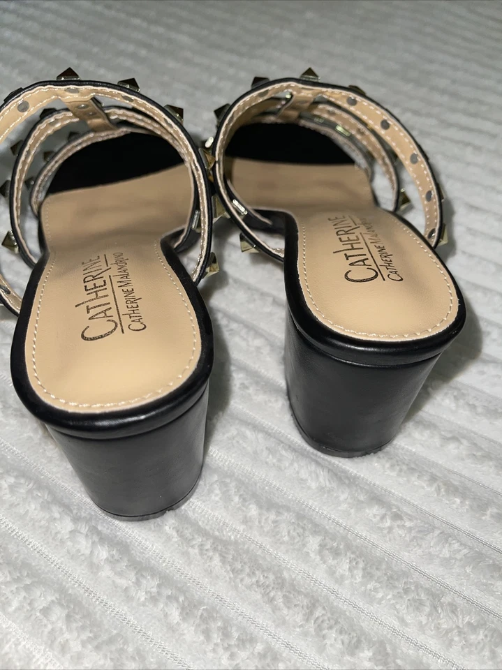 Catherine Malandrino Zapatos Sandalias Tacones Slide Tachonado Talla 9.5 NUEVO Foto 3 de 4