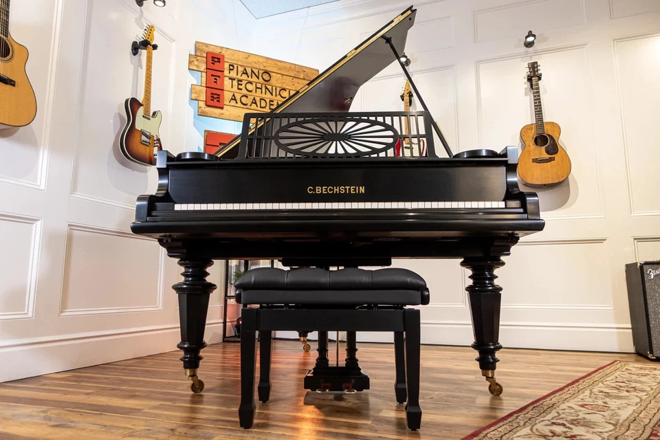 Piano de cola Bechstein A 6'1" reconstruido 1897 Alemania hecho a mano abeto plato fundido Foto 3 de 4