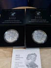 TWO-2022-W Proof American Silver Eagles (w/Box & COA), sold with No Reserve!