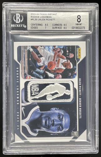 2023-24 Panini Instant Rookie Logoman #RL30 Jalen Pickett RC 1/1 BGS 8