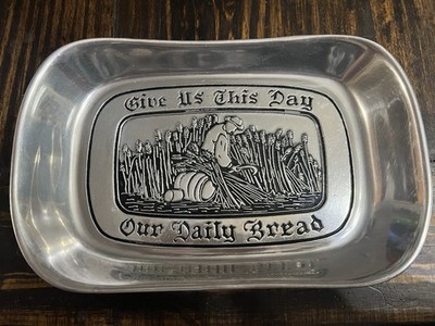 Wilton Pewter Tray Dish ''Give Us This Day Our Daily Bread'' Mount Joy PA USA