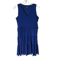 Tommy Hilfiger Womens Sleeveless Tiered Ruffle Mini Dress Blue Size 6