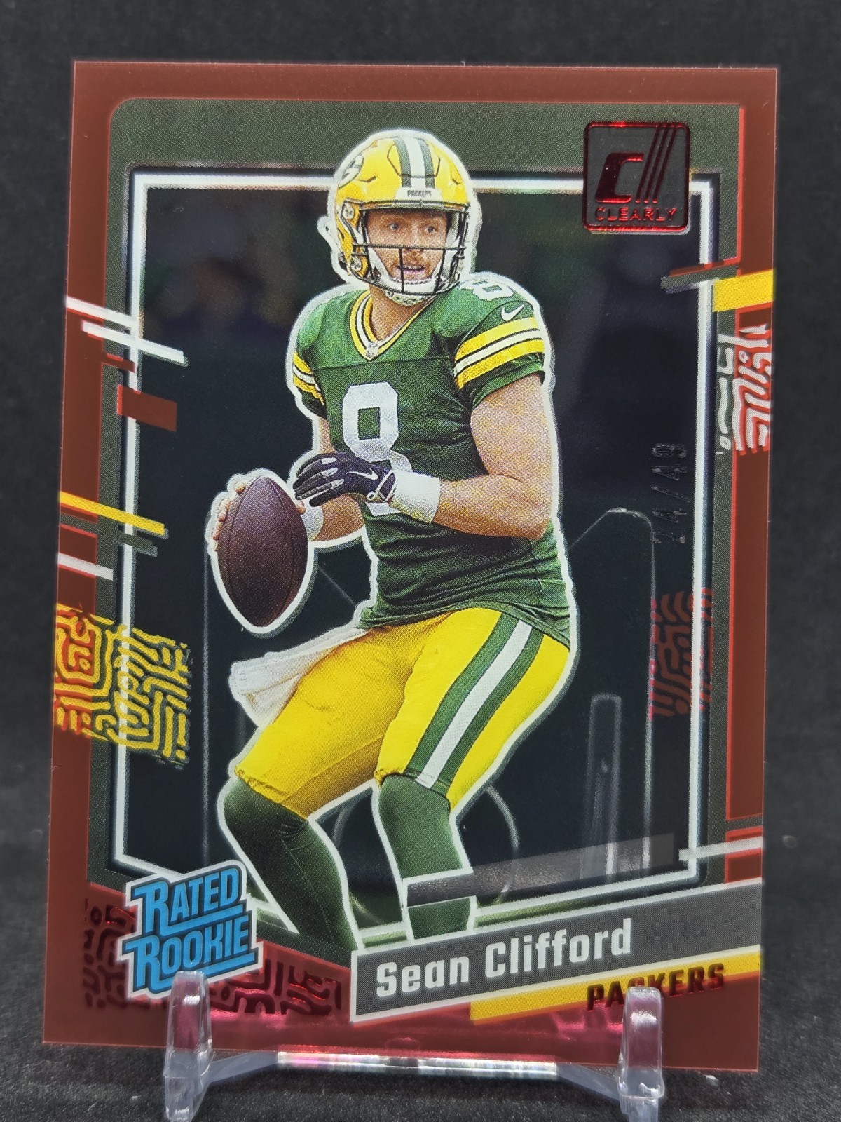 2023 Panini Clearly Donruss Rated Rookie Red /49 Sean Clifford #82 Rookie RC