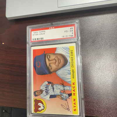 1955 Topps #6 Stan Hack Graded PSA 4 
