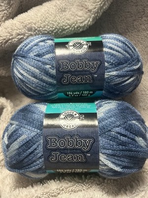 Loops & Threads Bobby Jean Yarn Blue Acrylic: Set of 2