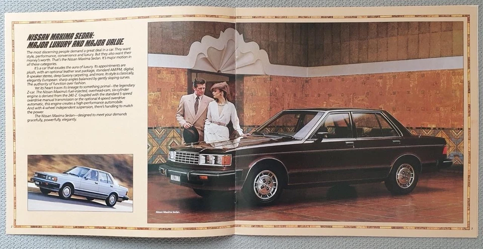 NISSAN MAXIMA RANGE USA LF Car Sales Brochure 1984 #MAX-WE-9-83 350M-AL-1 - Image 2 of 2