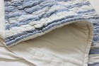 Quilted Chambray Coastal Stripe 100% Cotton Euro Shams 26 in Pair Tie Closure