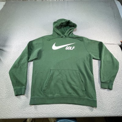 Nike Golf Hoodie Mens Medium Green Fleece Pullover Sweatshirt Swoosh Logo