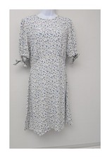 New Look Women's White Blue Floral Viscose Dress UK 12 Casual Summer Midi 39in