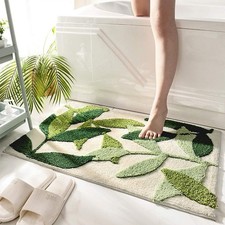 26 x 18 Inch Bath Rug, Non-Slip Absorbent Microfiber Bath Mat, Green