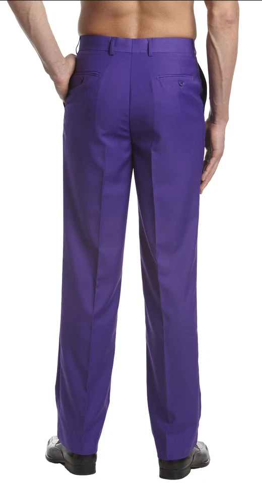 Pantalones de vestir CONCITOR para hombre Pantalones delanteros planos PÚRPURA ÍNDIGO color 44 Foto 2 de 2