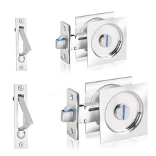 Dontay Pocket Door Privacy Lock and Pull, Stainless Steel 304 Contemporary Po...