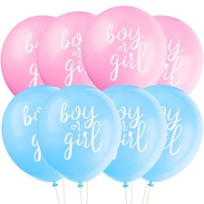 Boy or Girl Gender Reveal Latex Balloons I Pink and Blue I 8 Pcs.