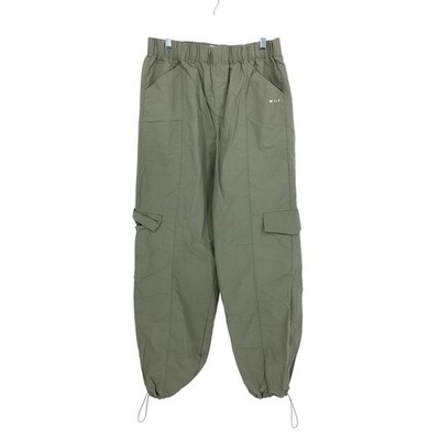 Wilo The Label Parachute Pants Womens Sz Small Gray Cinched Ankle Elastic Waist