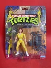Playmates 1988 TMNT Ninja Turtles April O'Neil Blue Stripe FRENCH SEALED Figure