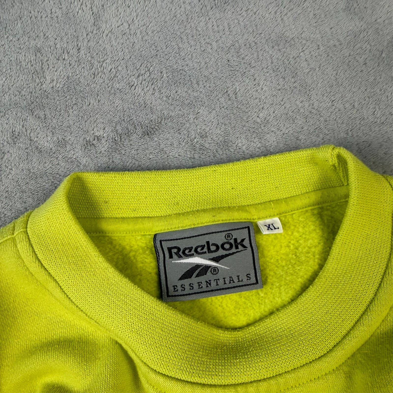 Vintage Reebok Essentials 2000's Y2K Lime Green Oversized XL Pullover Sweatshirt image 6