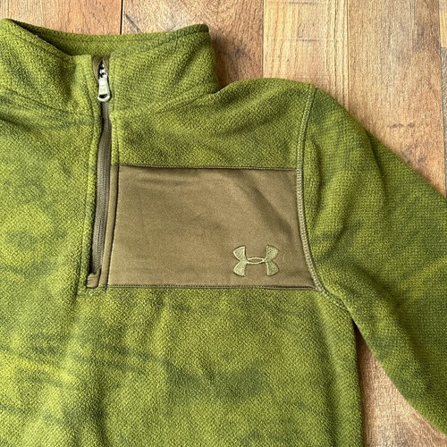 Under Armour Sweatshirt Youth Large Green Loose 1/4 Zip Athletic Training 5685 - Picture 5 of 9