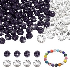 200 Pcs 6mm Rhinestone  Spacer Beads for Jewelry Making, Dark Purple