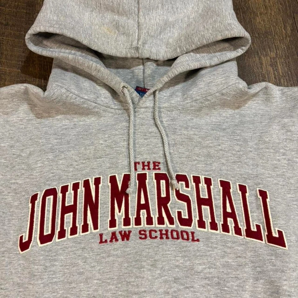 Vintage 80s John Marshall Law School Embroidered Hoodie - Image 2 of 4