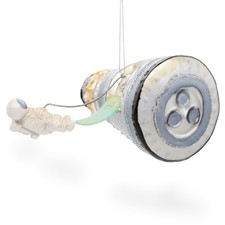 Futuristic Mars Space Shuttle Blown Glass Ornament