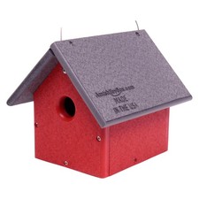 AmishToyBox.com Chickadee or Wren House, Poly Lumber Bird House Gray/Bright ...