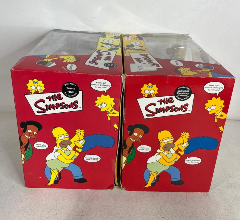 Lote de 2 Simpsons World of Springfield Town Hall Quimby Cafetería Doris Sellado Foto 3 de 4