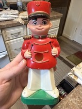 Vintage Celluloid Christmas Soldier Drummer Toothbrush Holder