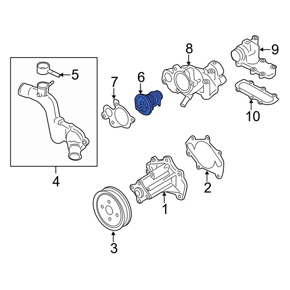 For Infiniti QX56 2004-2013 Infiniti 212001LA1A Engine Coolant Thermostat Foto 4 de 4