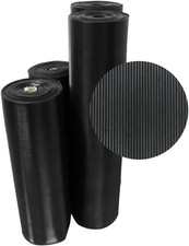 Fine Rib Corrugated Rubber Mats, 1/8" Thick x 4' x 8' Runners, Black