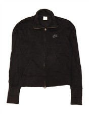NIKE Womens Tracksuit Top Jacket UK 14/16 Large Black Cotton SI33