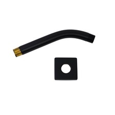 Brizo RP74448BL Essential 7" Linear Square Shower Arm and Flange - Matte Black