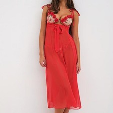 ✨SALE For Love and Lemons Berry Red Anika Midi Slip Dress Size S