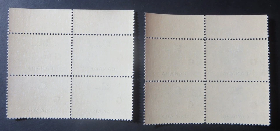 CANADA STAMPS MINT  #038 1953-55 "TEXTILE INDUSTRY G OVERPRINT OFFICIAL" PB#1+2 Foto 2 de 2