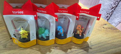 tonies Pokémon Figuren-Set 4er Set: Pikachu, Bisasam, Schiggy, Glumanda