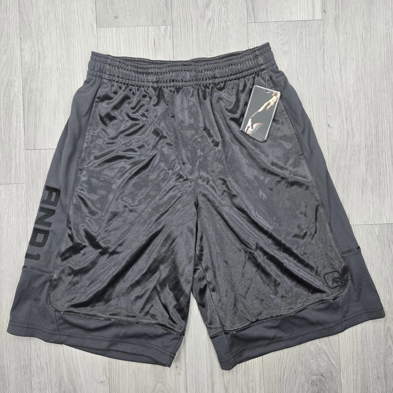 AND1 All Courts Shorts Medium Nine Iron Dazzle Basketball Deadstock NWT