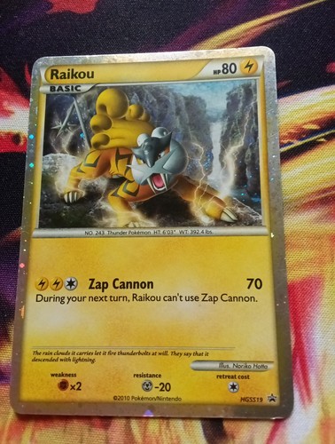 Pokémon Raikou HGSS19 Black Star Promo Holo Card LP Estado - Imagen 2 de 11