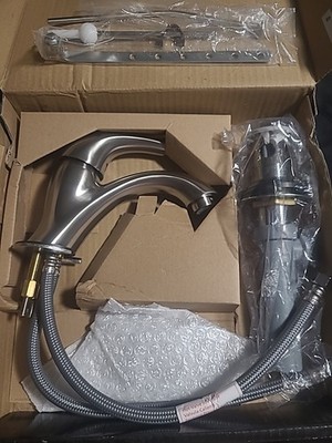 Delta C-spout 583LF Stainless Steel Finish Bathroom Faucet New Open Box
