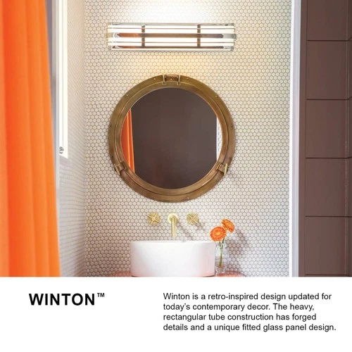 Hinkley Winton 15 1/2" Wide Deco Chrome Vanity Bath Wall Light - Picture 6 of 6