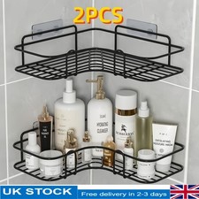 2PCS Organiser Storage Rack Corner Shower Caddy Self Adhesive Bathroom Shelf UK