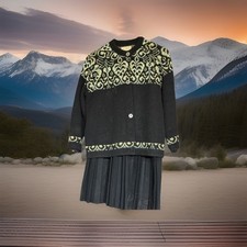 Vtg 60s Two-Piece Outfit Pleated Skirt Sweater Orlon Acrylic NOS