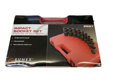 Sunex 9pc 1/2" SAE 6pt Universal Impact Sockets Tools Set Standard 2657