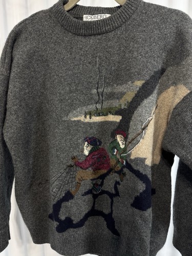 Suéter Iceberg Vintage Pescadores Escena Lana Hecho en Italia Para Hombre 2XL - Imagen 4 de 7