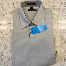 NWT Men's DKNY LIght Gray Dress shirt Large