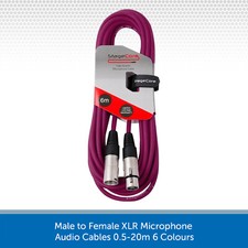 Image of Male to Female XLR Microphone Cable Patch Lead Balanced 0.5m-20m 6 Colours