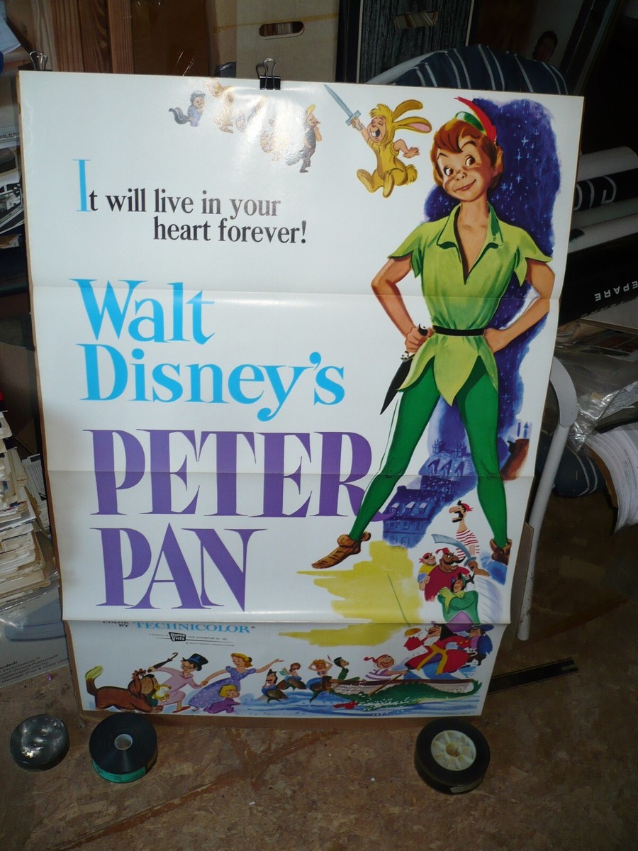 PETER PAN, 1976 reissue tri-fold 1-sh / movie poster [Disney