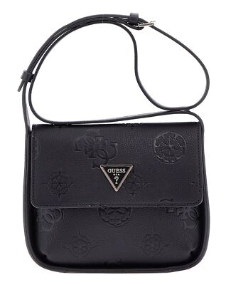 GUESS Keandra Crossbody Flap Umhängetasche Tasche Black Logo