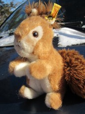 VINTAGE STEIFF SQUIRREL OLD BUTTON CUTE FACE TOY RICKY ANTIQUE BEAR FRIEND 9"