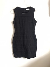 Calvin Klein Versatile Black Dress with Horizontal Seam Detail - Size 4P