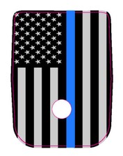 FITS GLOCK 10MM / 45 ACP THIN BLUE LINE FLAG Mag Base Plate STICKERS,set of 6