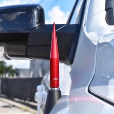 True Spike Red 5 Long Billet Fat Spiked Amfm Radio Antenna For Car Truck